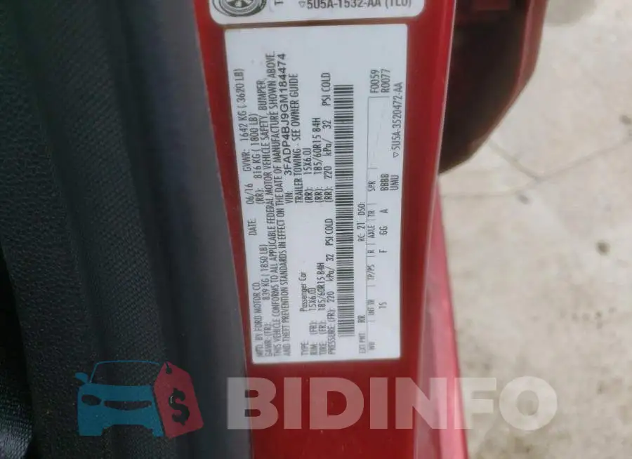 3FADP4BJ9GM184474 Photo# 12