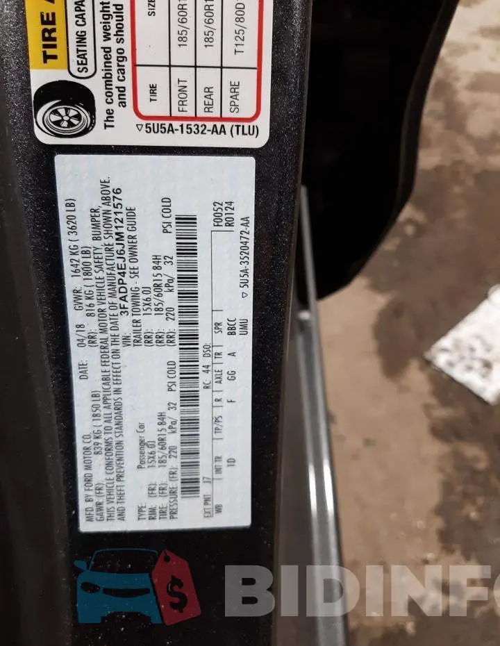 3FADP4EJ6JM121576 Photo# 10