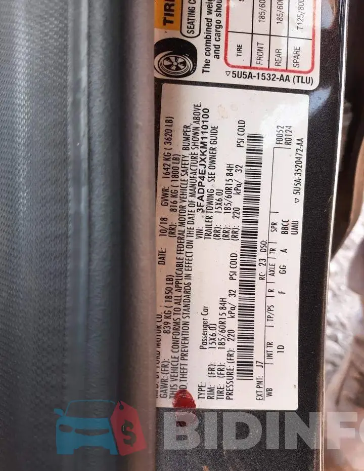 3FADP4EJXKM110100 Photo# 12