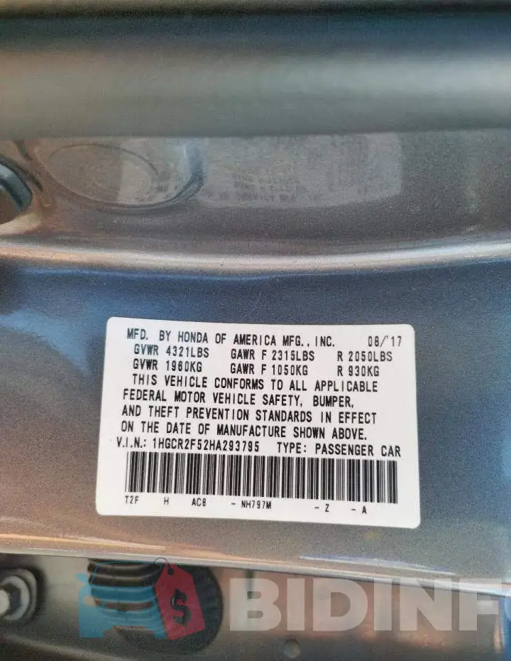 1HGCR2F52HA293795 Photo# 13