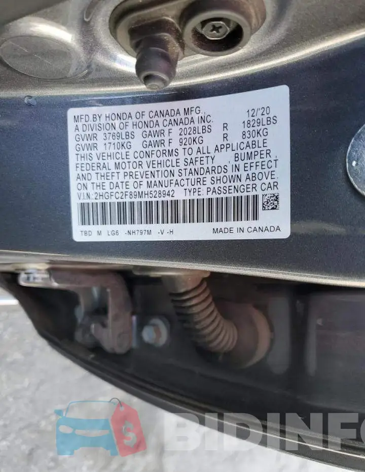 2HGFC2F89MH528942 Photo# 12