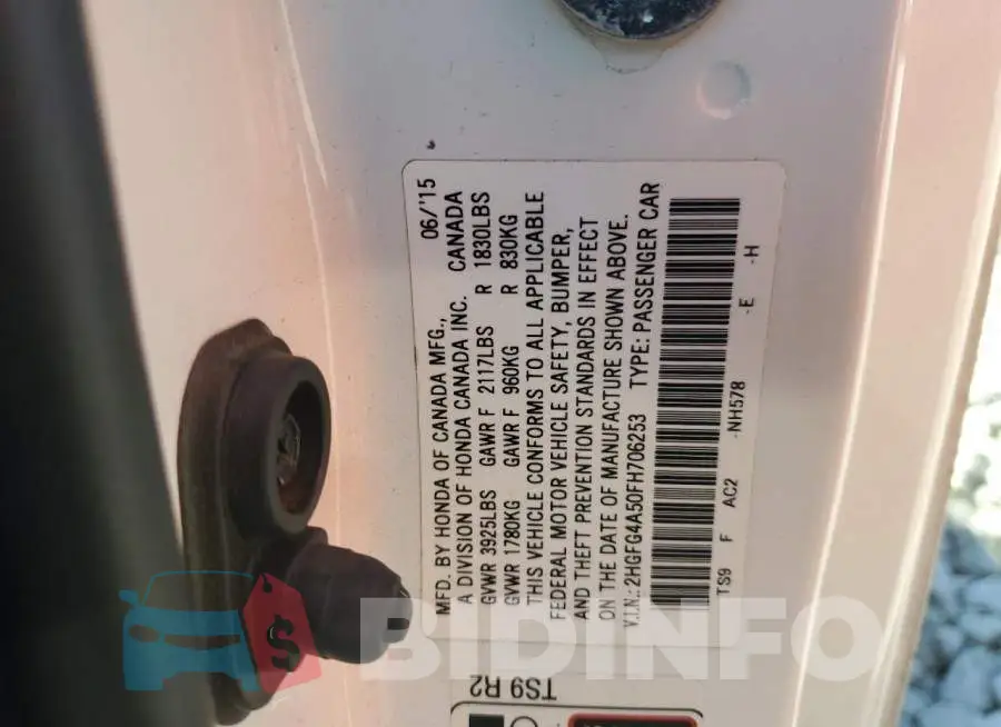2HGFG4A50FH706253 Photo# 10
