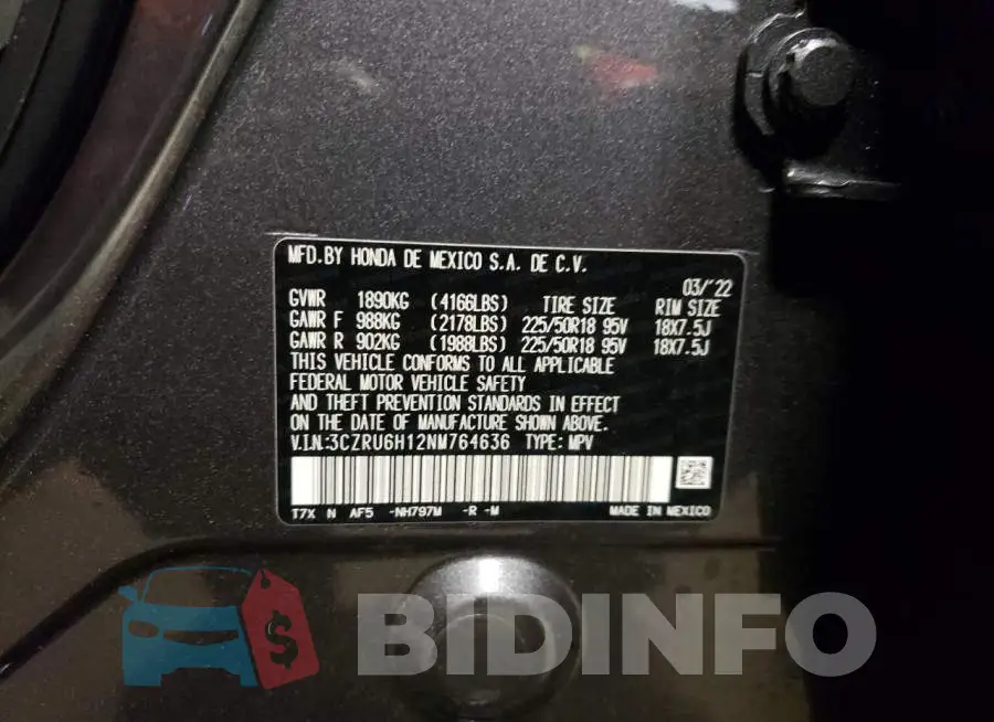 3CZRU6H12NM764636 Photo# 13