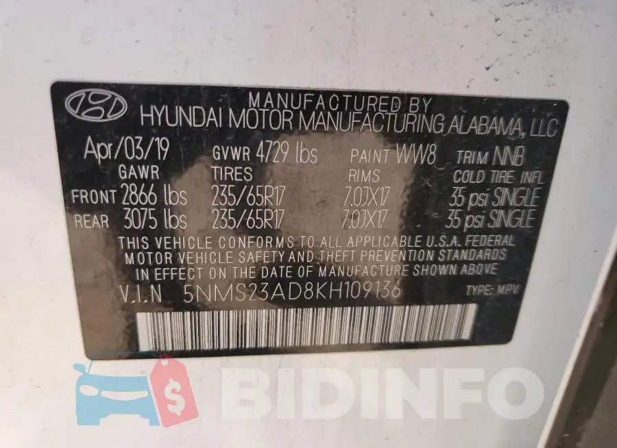 5NMS23AD8KH109136 Photo# 14
