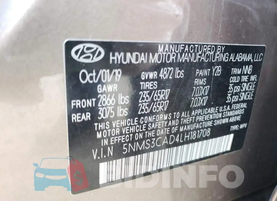 5NMS3CAD4LH181708 Photo# 10