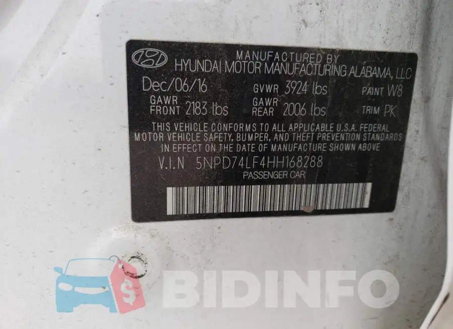 5NPD74LF4HH168288 Photo# 10