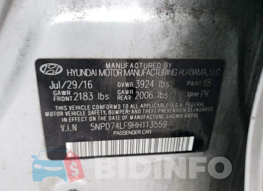 5NPD74LF9HH113559 Photo# 12
