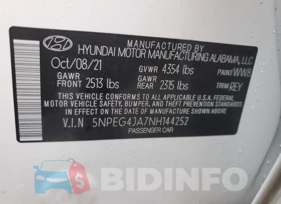 5NPEG4JA7NH144252 Photo# 13