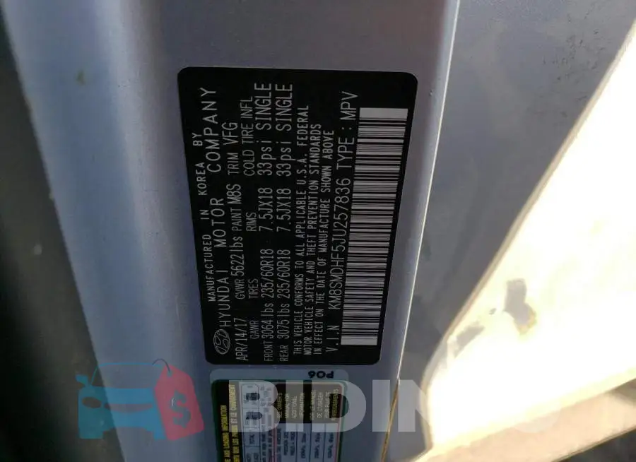 KM8SMDHF5JU257836 Photo# 13