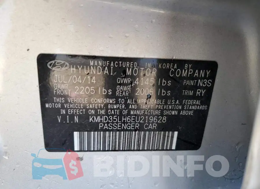 KMHD35LH6EU219628 Photo# 12