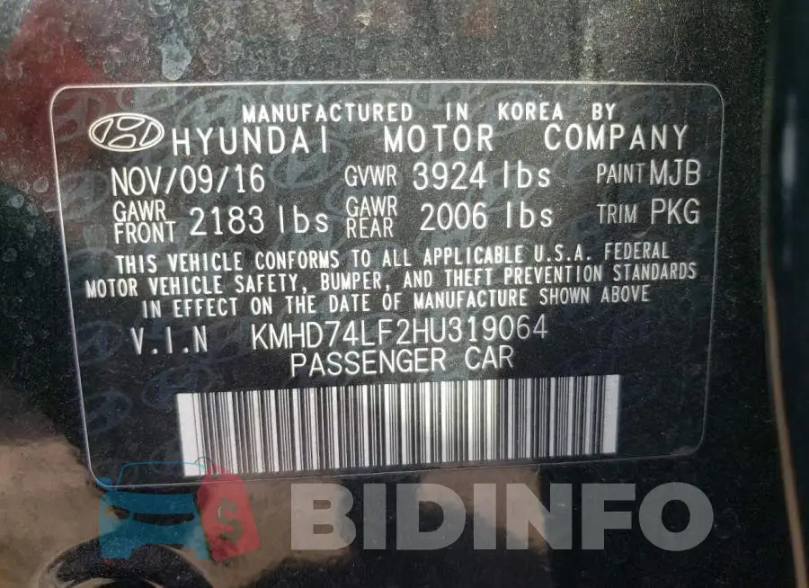 KMHD74LF2HU319064 Photo# 12