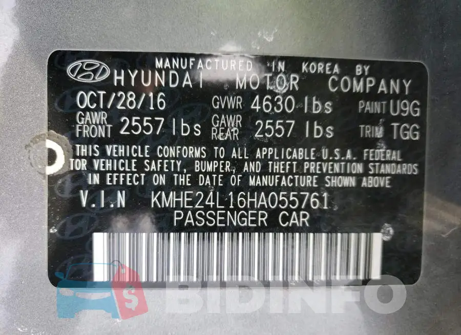 KMHE24L16HA055761 Photo# 12