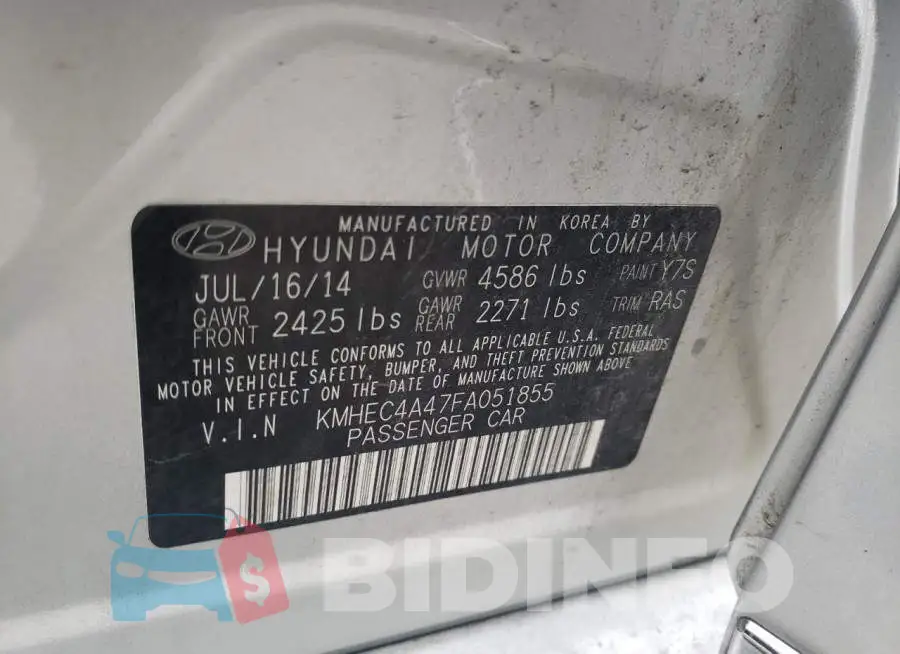 KMHEC4A47FA051855 Photo# 12