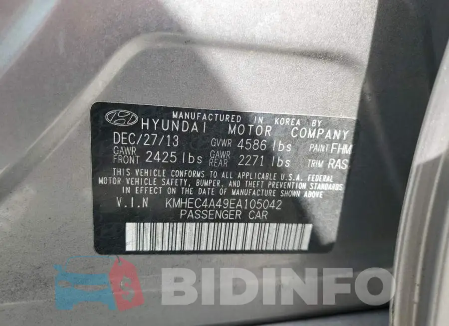 KMHEC4A49EA105042 Photo# 12