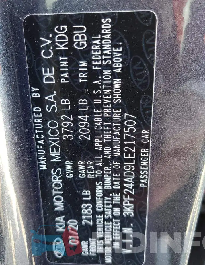 3KPF24AD9LE217507 Photo# 12