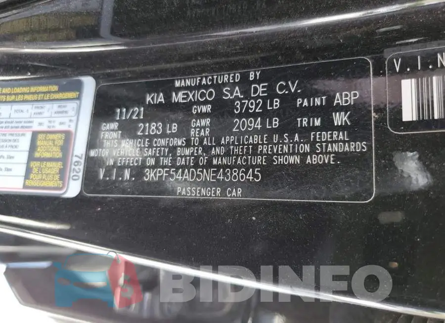 3KPF54AD5NE438645 Photo# 10