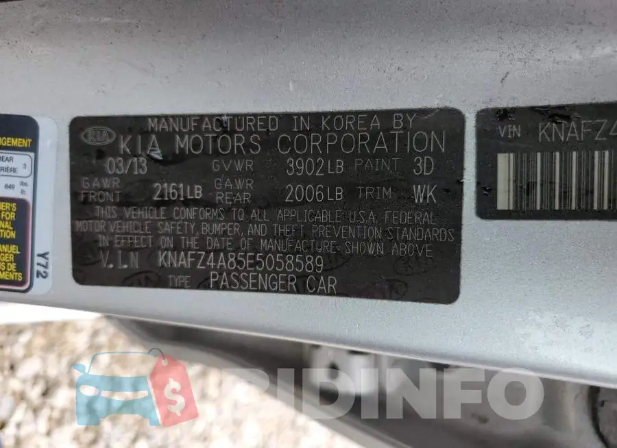KNAFZ4A85E5058589 Photo# 13