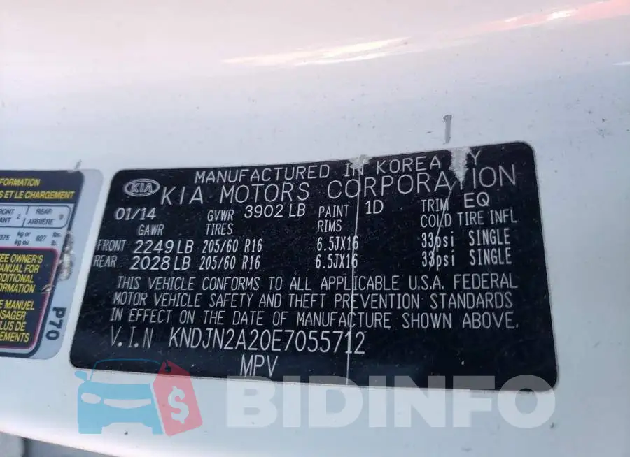 KNDJN2A20E7055712 Photo# 12