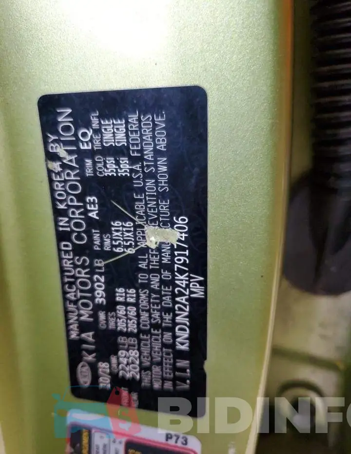KNDJN2A24K7917406 Photo# 13