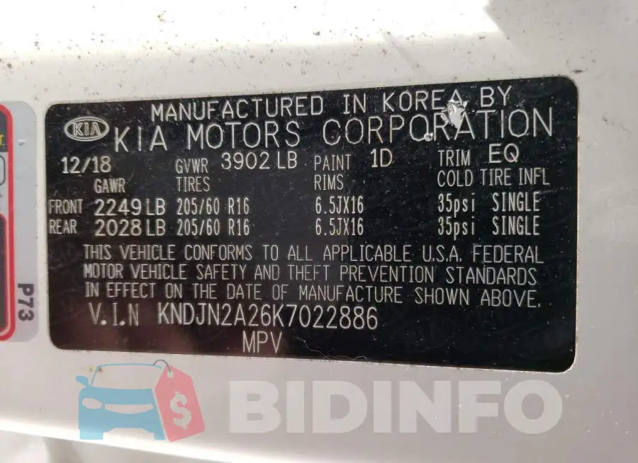 KNDJN2A26K7022886 Photo# 12