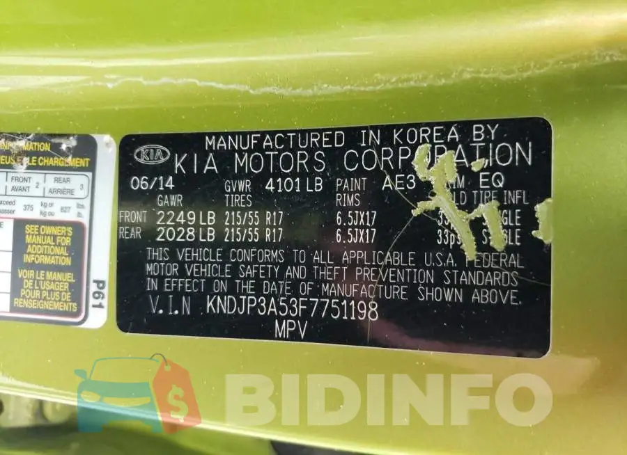 KNDJP3A53F7751198 Photo# 13