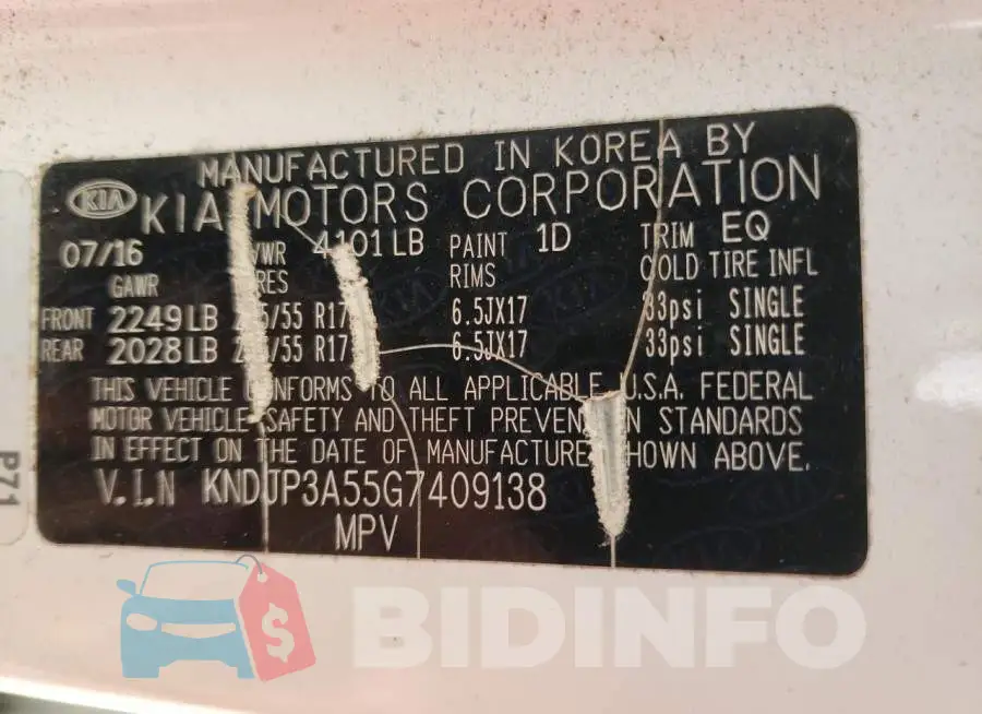 KNDJP3A55G7409138 Photo# 13