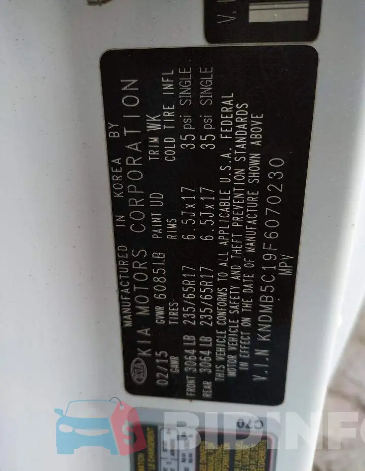 KNDMB5C19F6070230 Photo# 13