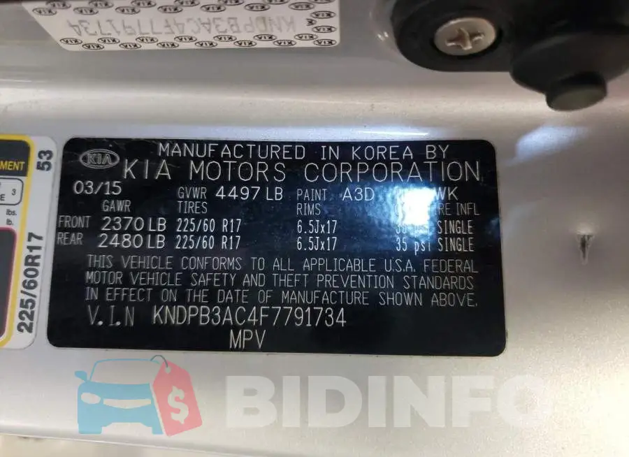KNDPB3AC4F7791734 Photo# 13