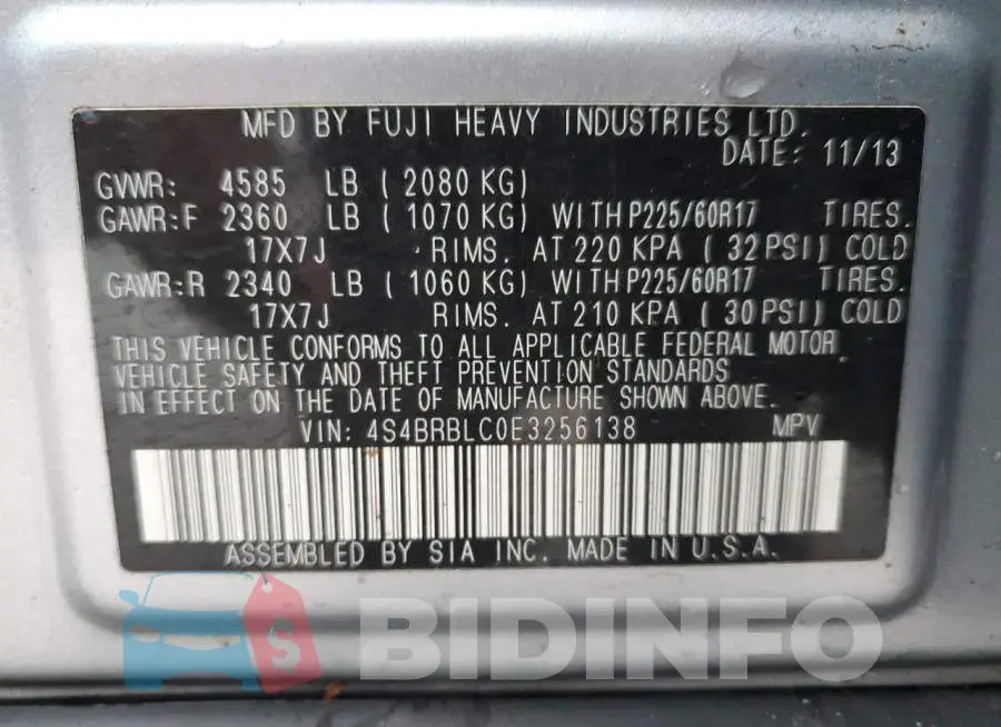 4S4BRBLC0E3256138 Photo# 14