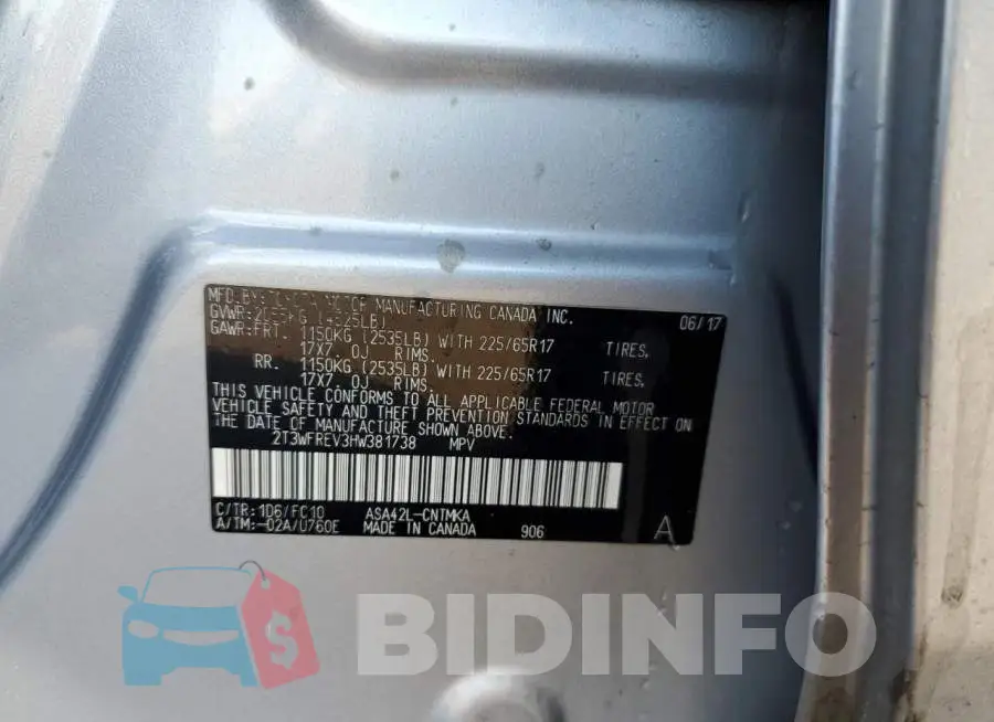 2T3WFREV3HW381738 Photo# 12