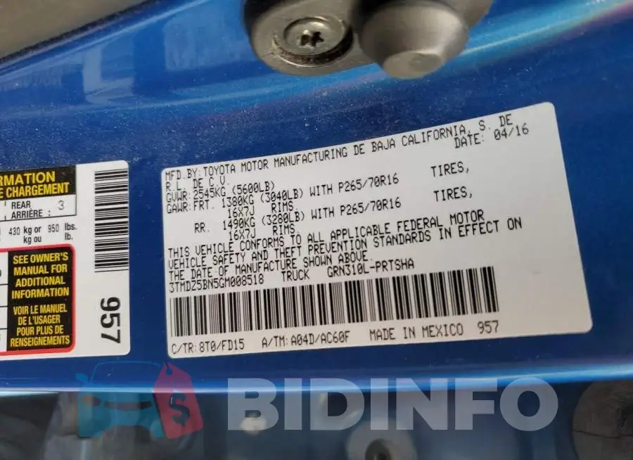 3TMDZ5BN5GM008518 Photo# 12