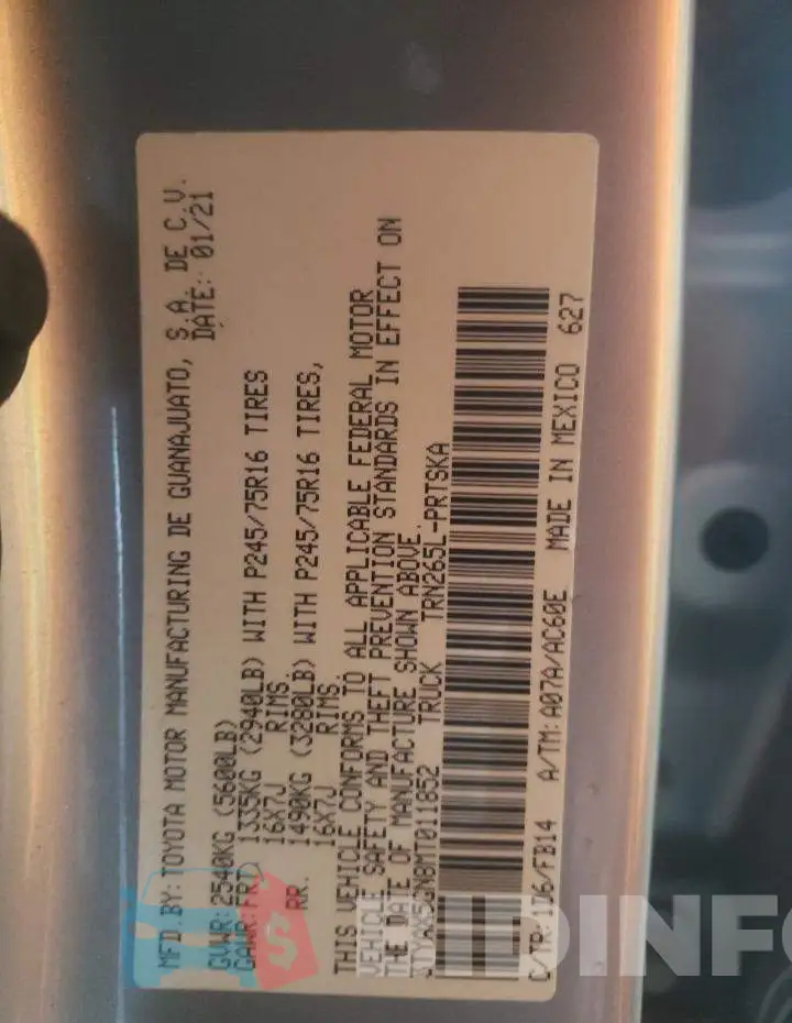 3TYAX5GN8MT011852 Photo# 12