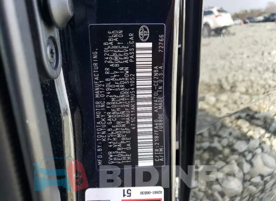 4T1C11AK1MU541052 Photo# 12