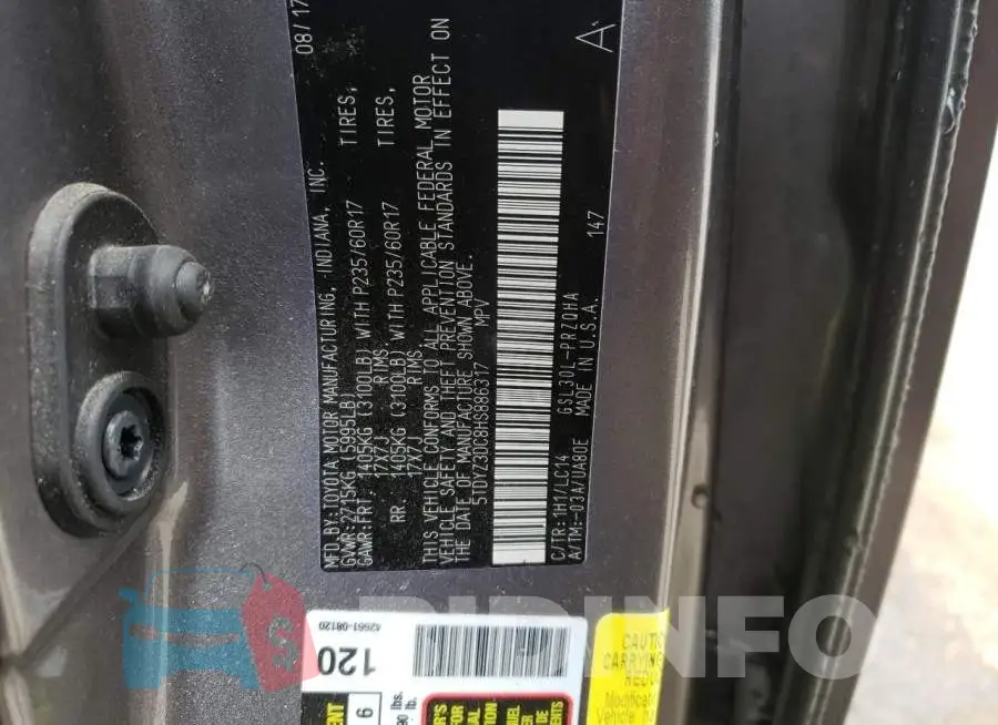 5TDYZ3DC8HS886317 Photo# 13