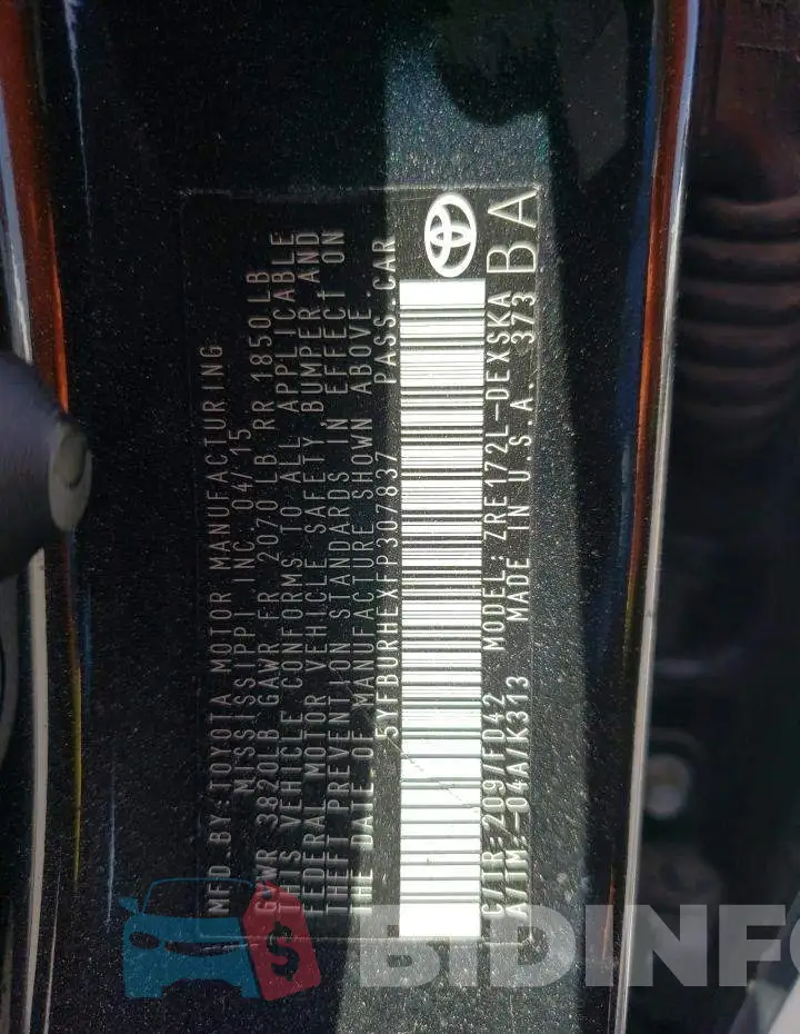 5YFBURHEXFP307837 Photo# 12