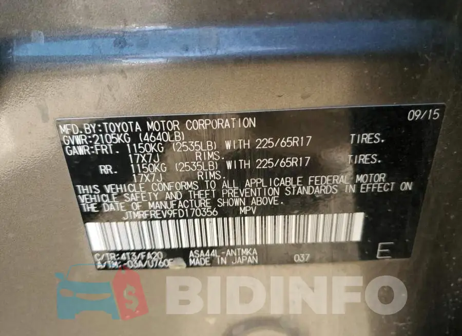 JTMRFREV9FD170356 Photo# 12