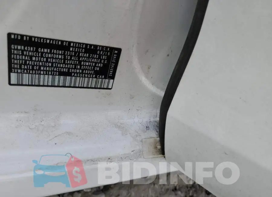 3VWCA7AU3FM518725 Photo# 12