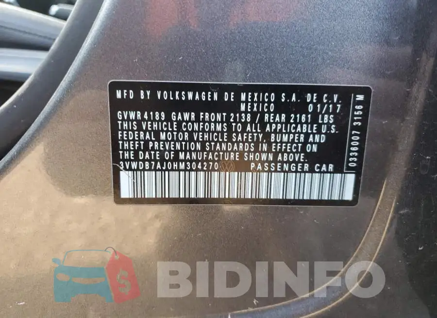3VWDB7AJ0HM304270 Photo# 10
