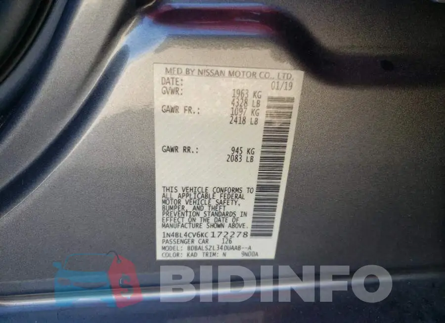1N4BL4CV6KC172278 Photo# 12