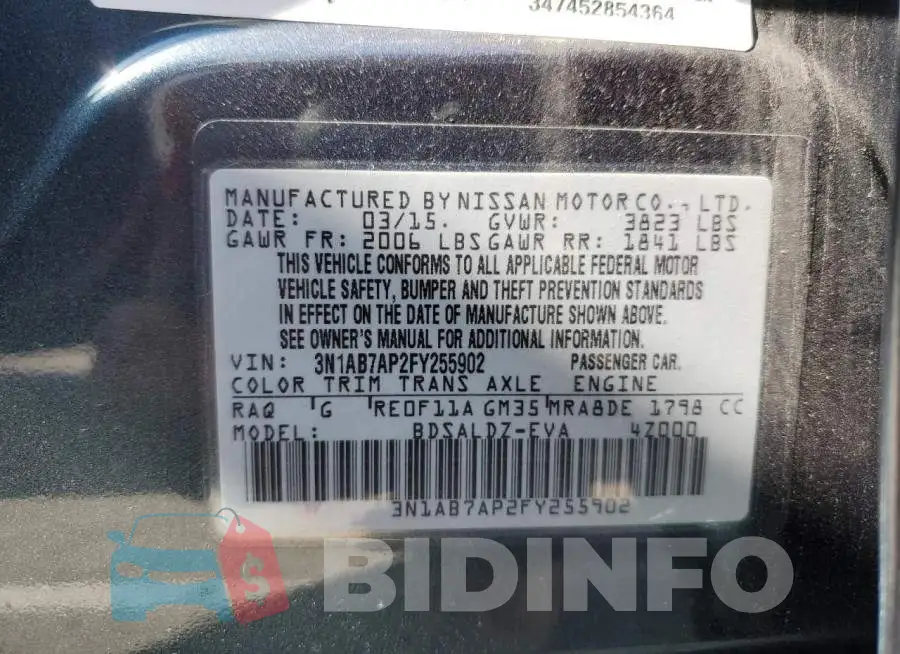 3N1AB7AP2FY255902 Photo# 12