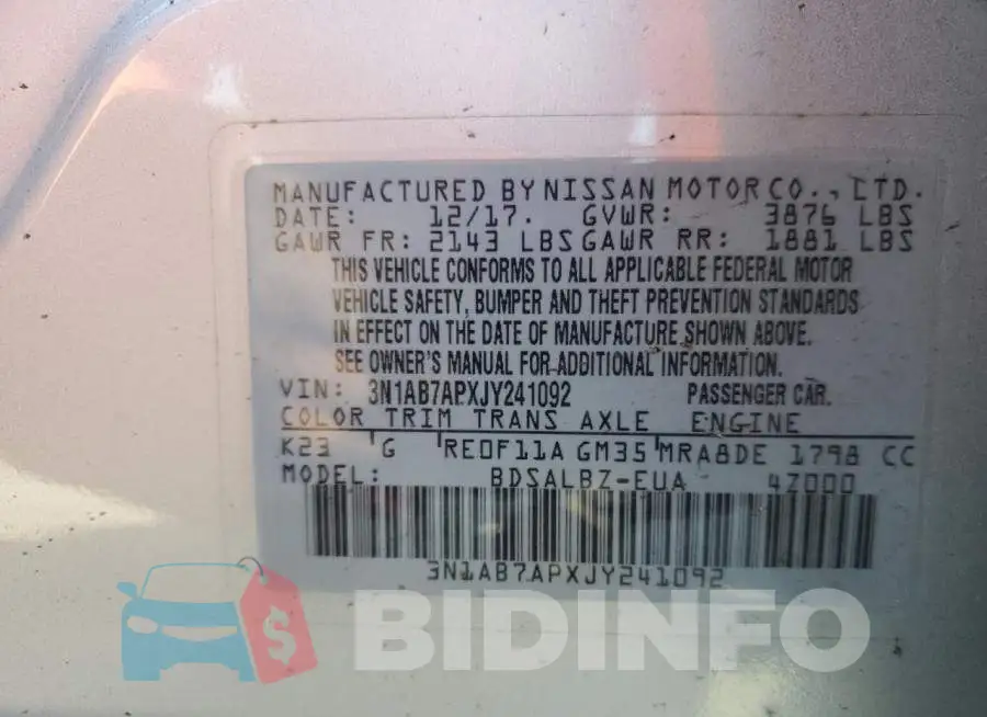 3N1AB7APXJY241092 Photo# 13