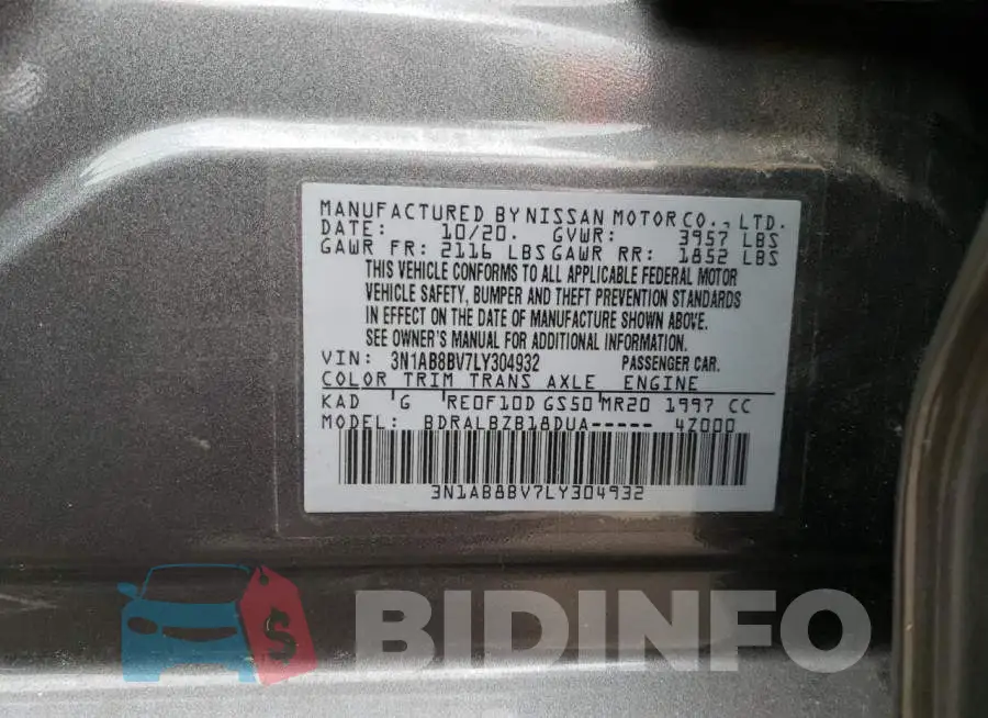 3N1AB8BV7LY304932 Photo# 12