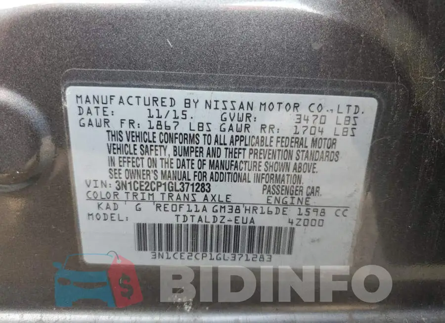 3N1CE2CP1GL371283 Photo# 13