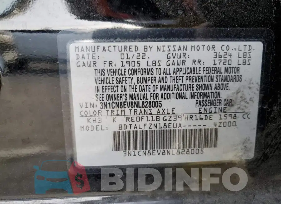 3N1CN8EV8NL828005 Photo# 12