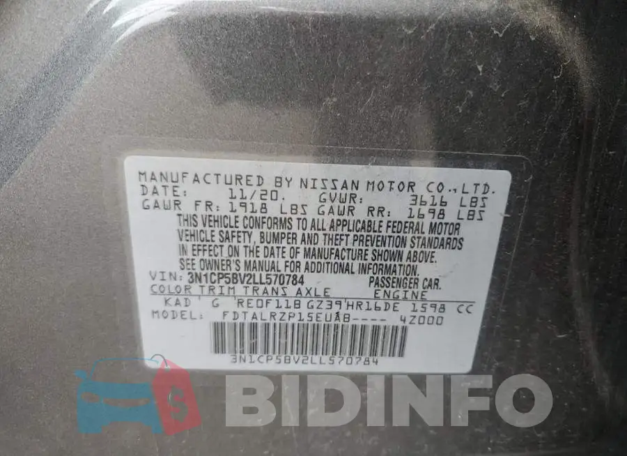 3N1CP5BV2LL570784 Photo# 10