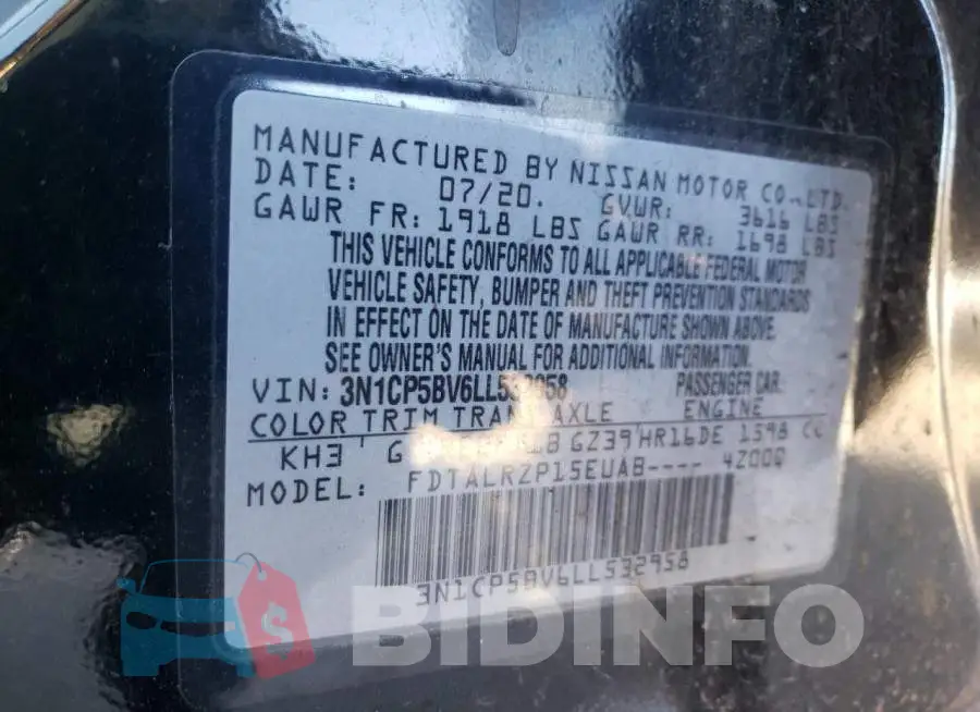 3N1CP5BV6LL532958 Photo# 12