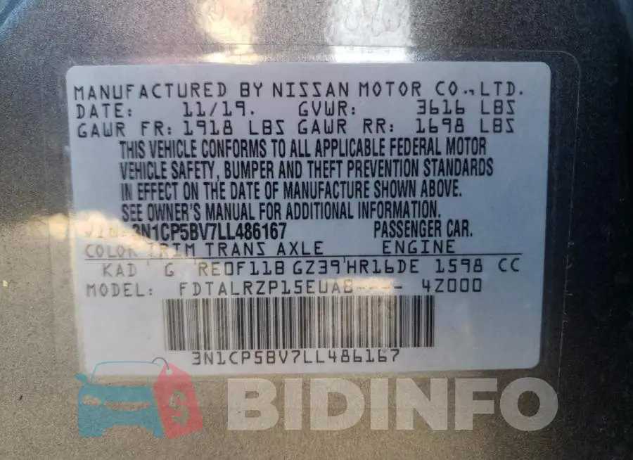 3N1CP5BV7LL486167 Photo# 14