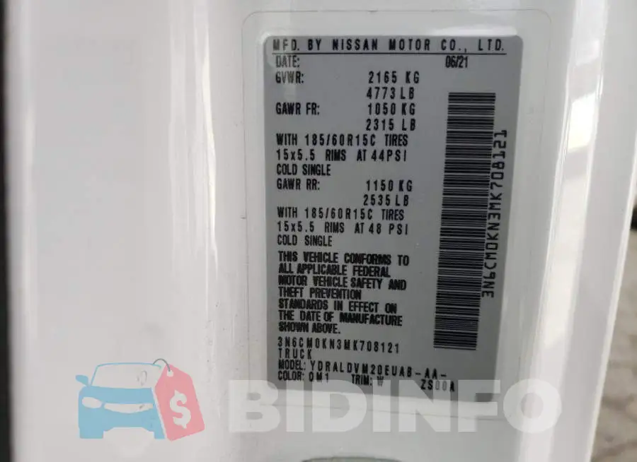 3N6CM0KN3MK708121 Photo# 13