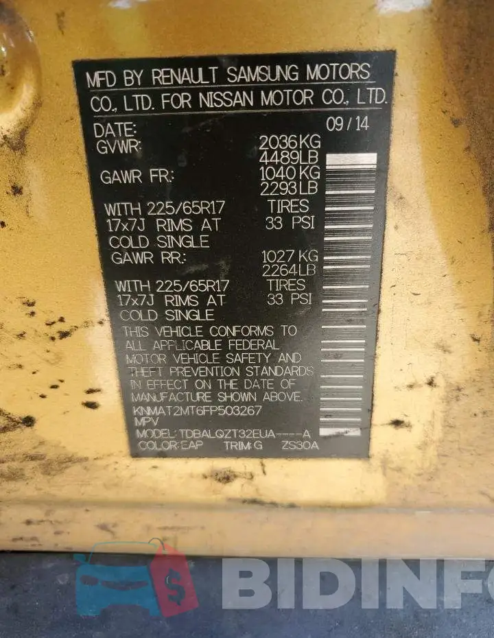 KNMAT2MT6FP503267 Photo# 14