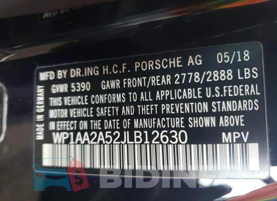 WP1AA2A52JLB12630 Photo# 13